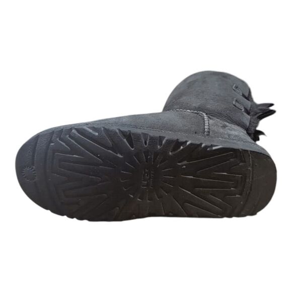 UGG Bailey Bow 'Black' Winter Boot Size 4 - Picture 9 of 11
